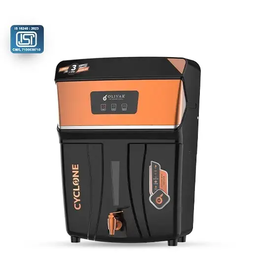 OLIVAR Cyclone RO Water Purifier – Alkaline, Copper & Zinc Enriched | RO + UV + UF + TDS Adjuster | 11L Large Storage | Black | Healthy Drinking Water Purifier System